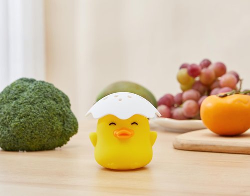 Kreeqe Duck Refrigerator Baking Soda Deodorizer Holder, Refrigerator Odor Absorber, Can Absorb Odor, Food Grade (Yellow)