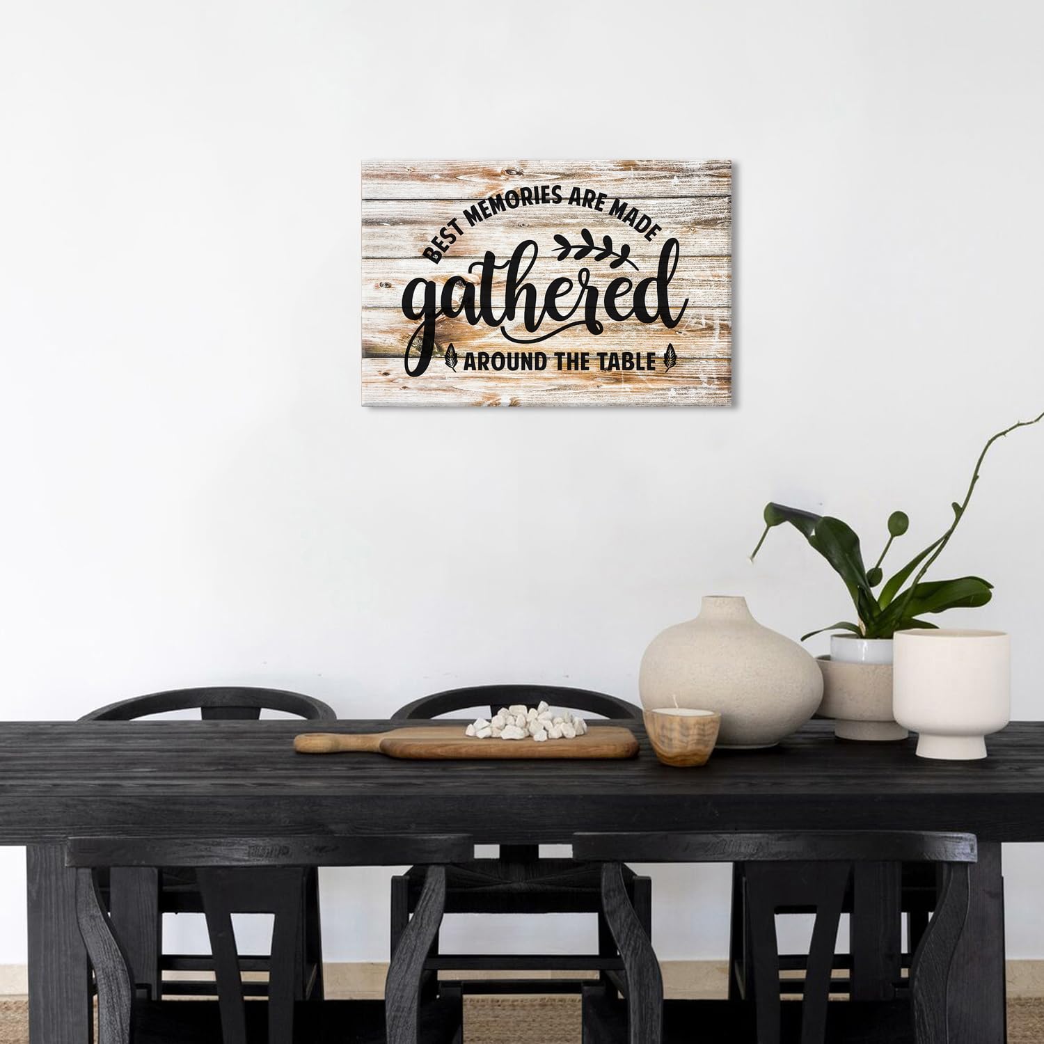 Gather Signs for Home Decor Farmhouse Dining Room Wall Art Kitchen Canvas Prints Gather Sign Wall Decor Rustic Kitchen Wall Art Decor Inspirational Sayings Quotes Poster Painting Family Artwork 16x24"