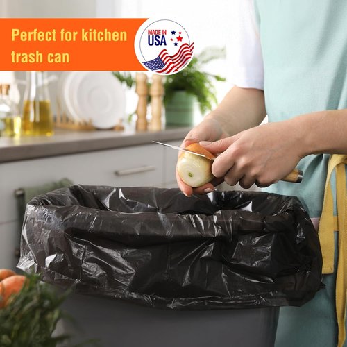 Delxo 30-33 Gallon Trash Bags - Thick, Durable & Puncture-Resistant | 250 Count Black Garbage Bags for Kitchen, Yard & Office