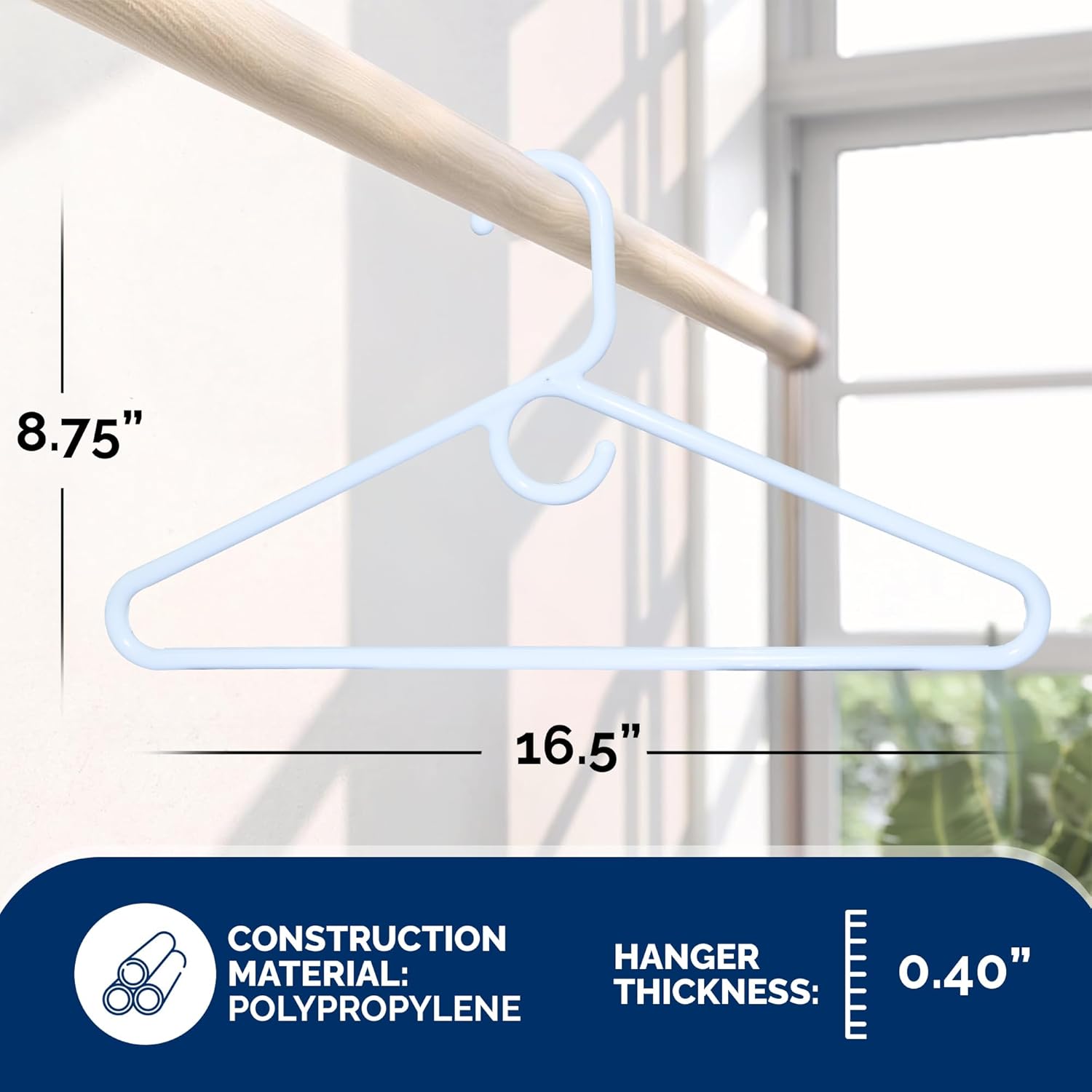 Super Heavy Duty Plastic Hangers by [Brand Name] - Made in USA | 24 Pack of White Heavyweight Hangers