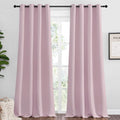 NICETOWN Baby Pink Blackout Curtains - Thermal Insulated 90-Inch Long Drapes | 2 Panels, 55" Wide for Living Room