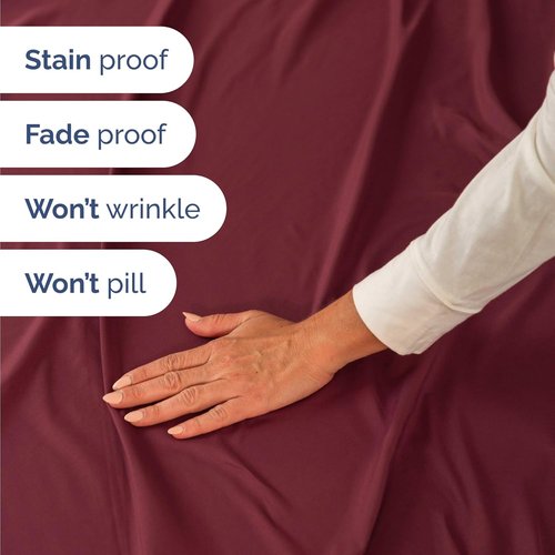 Comfy Twin Size 3 Piece Sheet Set by [Brand Name] - Breathable Cooling Bed Sheets | Ultra-Soft, Deep Pockets, Wrinkle-Free - Oeko-Tex Certified, Burgundy