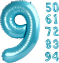 Pearlescent Blue Number 9 Balloon - 40 Inch Giant Birthday Decoration for Boys & Girls