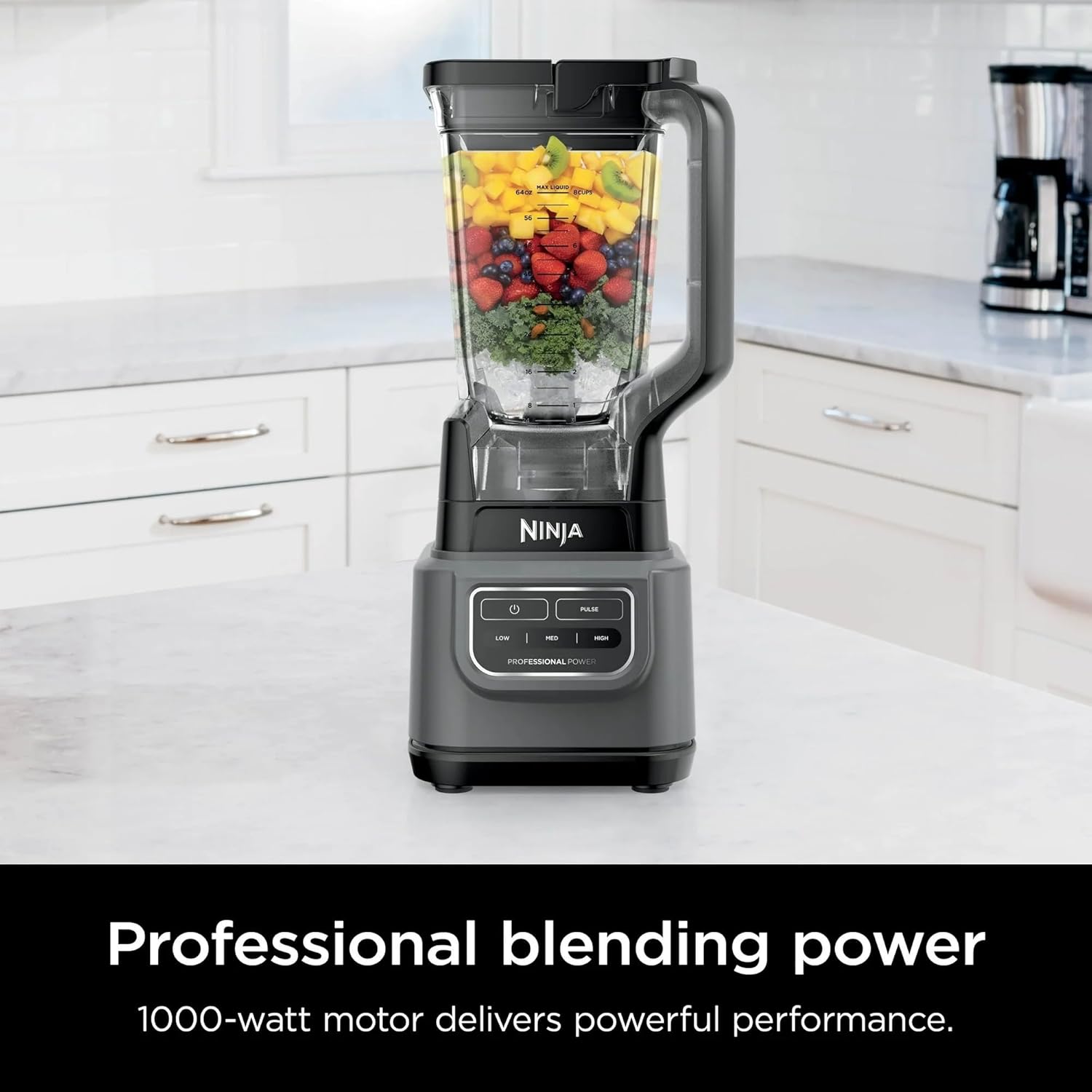 Ninja Professional Blender - 72 Oz Capacity with 1000-Watt Base & Total Crushing Technology | Black