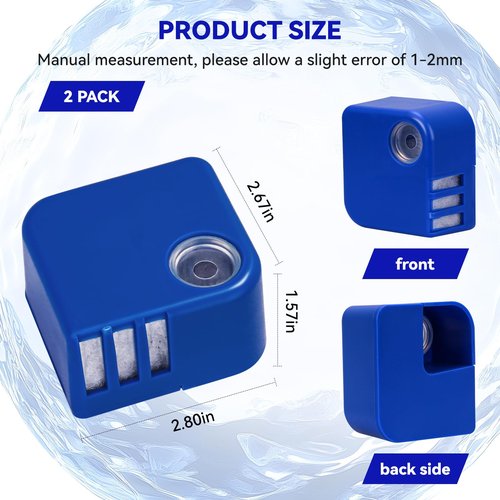PDC51V1 Demineralization Cartridge Compatible with Vick Humidifier V4600, V5100, VUL575 and Sunbeam696 Only, Humidifier Filter Replacement Effectively Reduce White Dust, Pack of 2, Blue