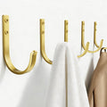 Josmimic Wall Hooks for Hanging Towel/Coat - 22LB Screw in Metal Hanger Wall Mount, for Outdoor, Closet, Door, Bathrooms, for Backpack, Robe, Brushed Gold 5 Pack