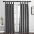 NICETOWN Blackout Curtains - Twisted Tab Top Design, Noise Reducing & Thermal Insulated | 84" Long, Gray (2 Panels, 52" Wide)