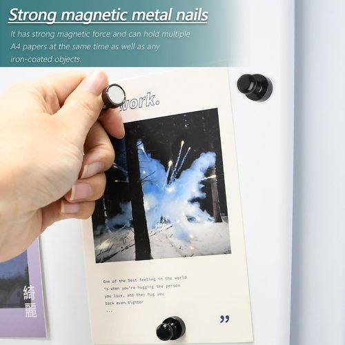 22 Pack Fridge Magnets, Black Strong Magnets for Whiteboard, Push Pin Magnets Refrigerator Magnets Small Strong Neodymium Magnet for Office, Classroom, Kitchen, Home