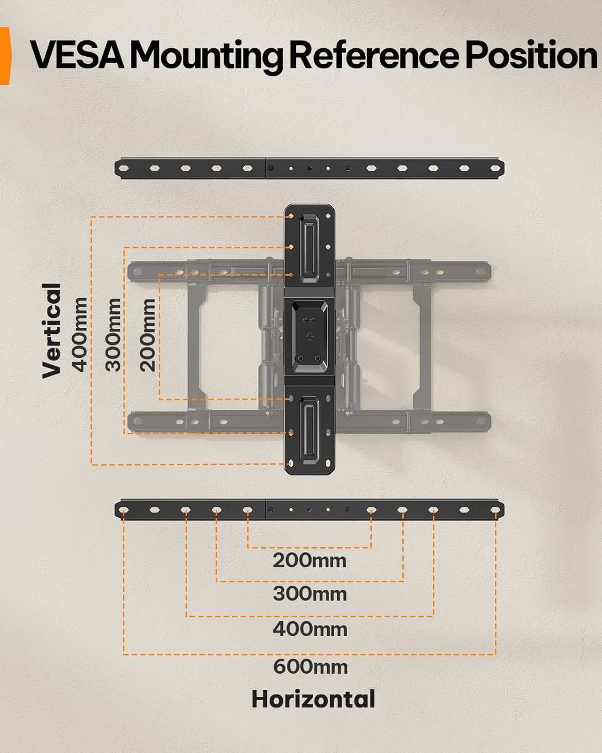 Perlegear Ultra Slim TV Wall Mount - Full Motion Bracket for 42-90" TVs | Fits 16"/24" Studs, Max VESA 600x400mm, Holds 132lbs