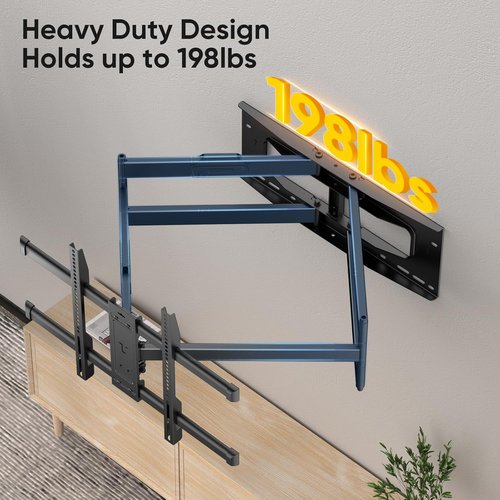 FORGING MOUNT Heavy Duty TV Wall Mount - Full Motion Dual Articulating Arms for 50-90 Inch Screens | Supports 198lbs, VESA 600x400MM