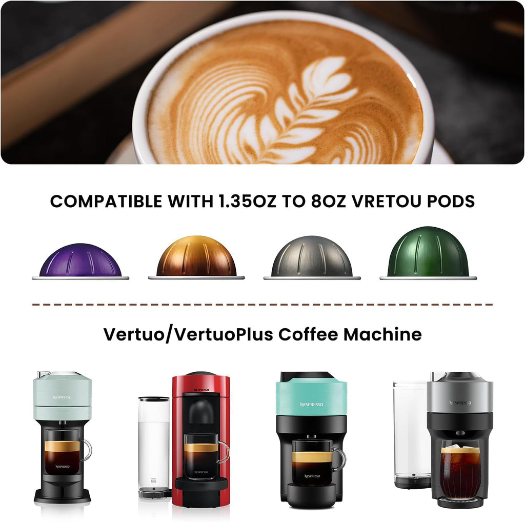 Skiennix Reusable Double Pods Kit - Compatible with Nespresso Vertuo | 52 Foil Seals Included