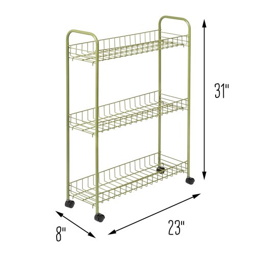 Honey-Can-Do Honey Can Do 3 Tier Rolling Household Cart, Olive CRT-09137 Olive