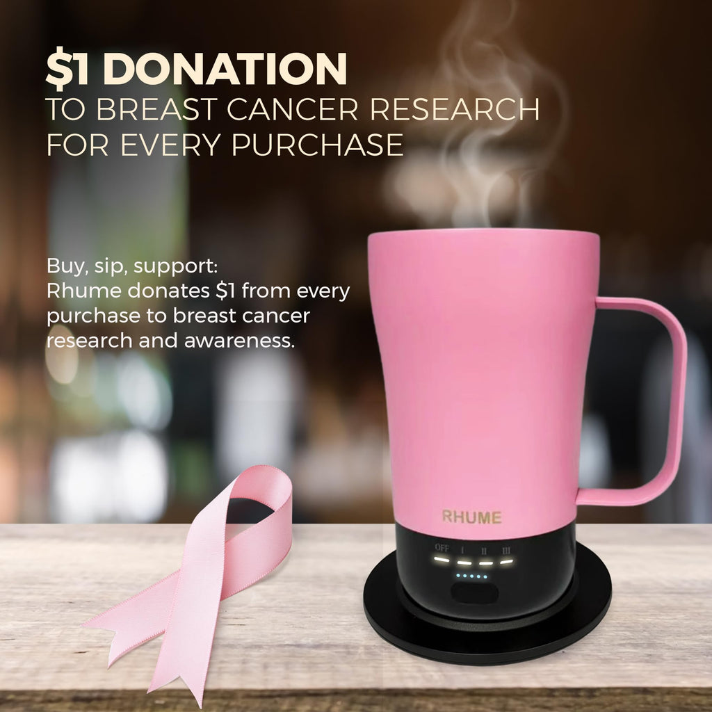 Rhume - Temperature-Controlled, Self-Heating Coffee Mug (Light Pink 14 Oz)