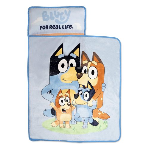 Bluey Kids Nap-Mat Set – Includes Pillow and Plush Blanket – Great for Boys or Girls Napping During Daycare or Preschool - Fits Young Children Aged 3-5