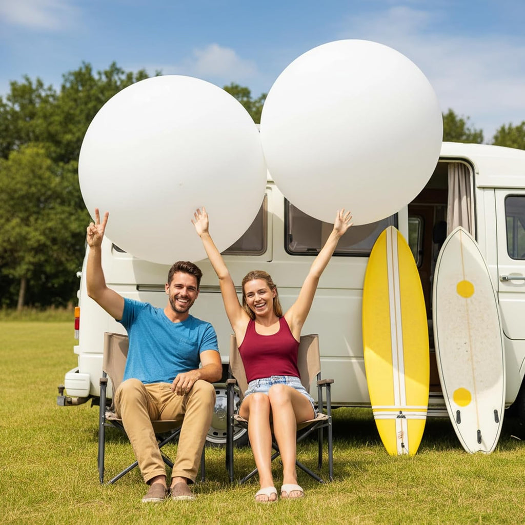 RUBFAC 36-Inch White Giant Balloons - Jumbo Latex Balloons for Weddings, Birthdays & Parties