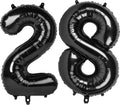 Skiennix 40-Inch Black Number 28 Balloon - Jumbo Mylar Foil Helium Decoration for Parties
