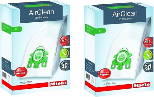 Miele Type U AirClean Filter Bags - S7 Upright Vacuum Cleaner | 8 High-Efficiency Bags