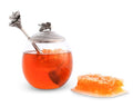 Vagabond House Pewter Bee Glass Honey Pot Jar Jam Jelly Jar with Spoon 5 inch Tall 12 oz