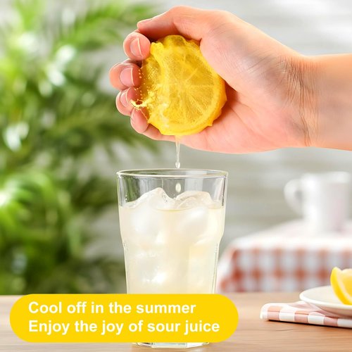 WJIAAA 100 Pcs Lemon Wedge Stretch Wraps Bag, Lemon Squeezer Nets Covers for Seed Free Squeezing Halves or Wedges, Yellow