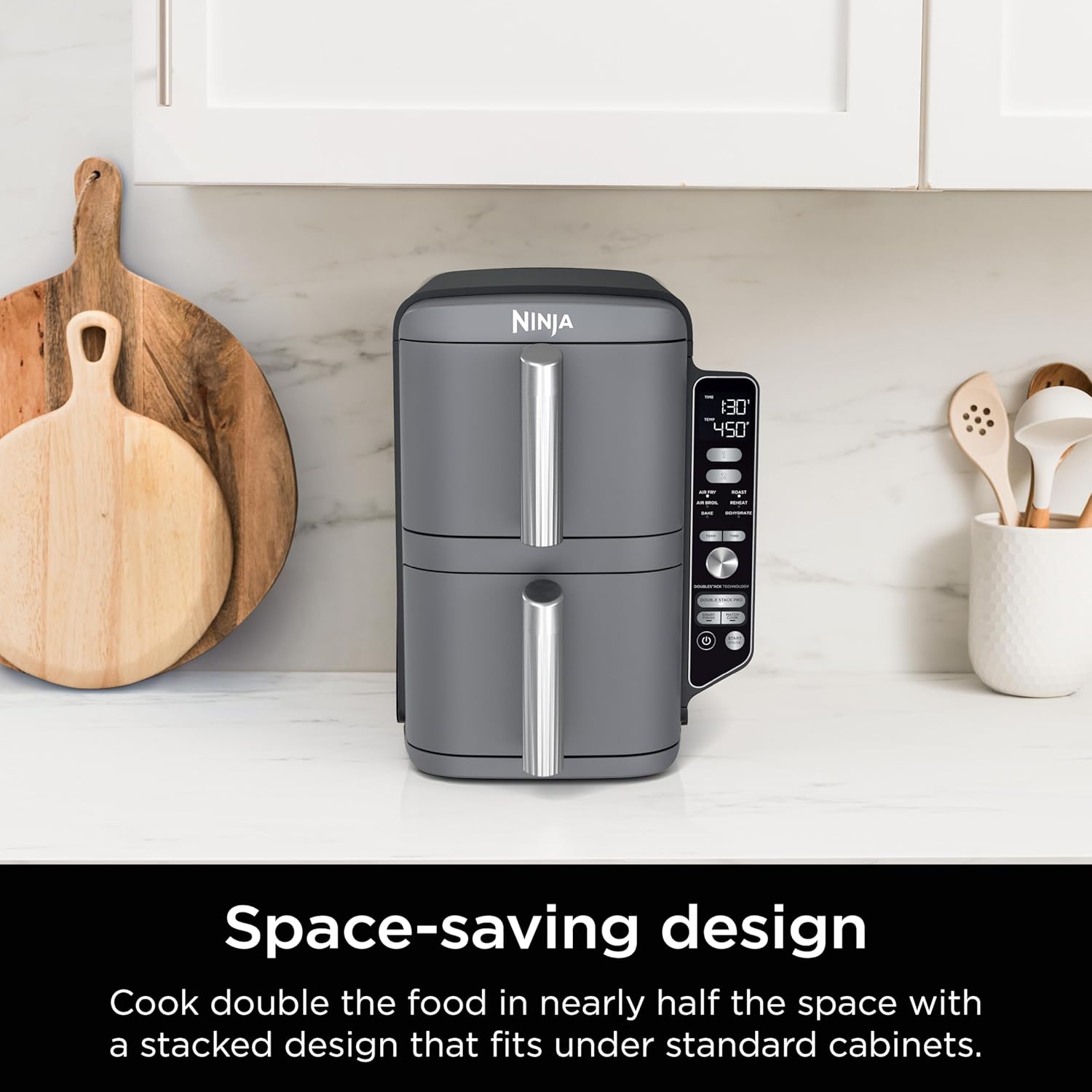 Ninja DoubleStack XL Air Fryer - 10 QT Smart Cook System with DoubleStack Technology | 6-in-1, Easy Clean, Grey