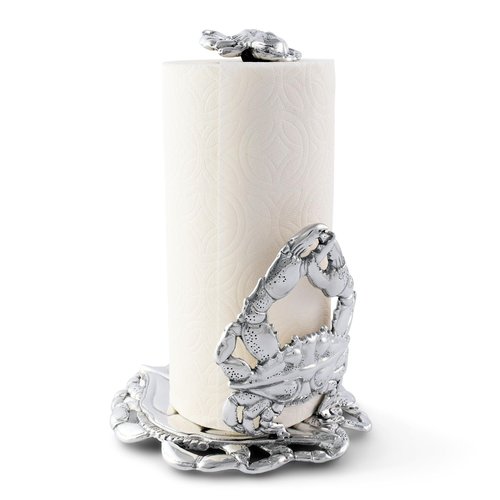 Arthur Court Crab Countertop Metal Paper Towel Holder - Coastal Ocean Theme 13 inches Tall Heavy Duty Quality