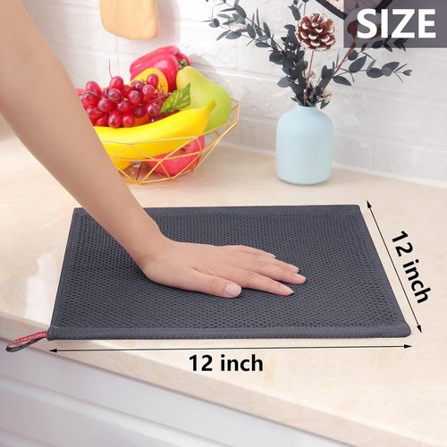 Homaxy 100% Cotton Waffle Weave Dish Cloths - Ultra Soft & Absorbent Kitchen Towels | 12 x 12 Inches, 18-Pack, Mixed Colors