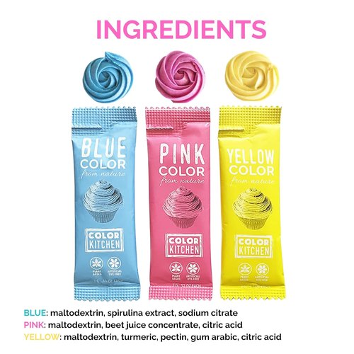 Color Kitchen | Food Coloring 3-Pack - Plant-Based, Gluten-Free, Vegan Colors for Healthy Baking