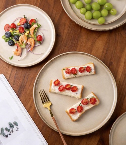 AmorArc Dinner Plates Set of 6, 10.5 Inch Reactive Glaze Ceramic Plates Set, Microwave, Dishwasher Safe, Scratch Resistant, Modern Large Dinnerware Dishes Set Kitchen Stoneware Plates