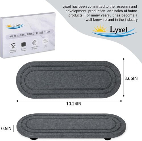 Diatomaceous Earth Coasters by Skiennix - Fast Drying Water Absorbent Stone Tray Set | 2PCS for Kitchen & Bathroom