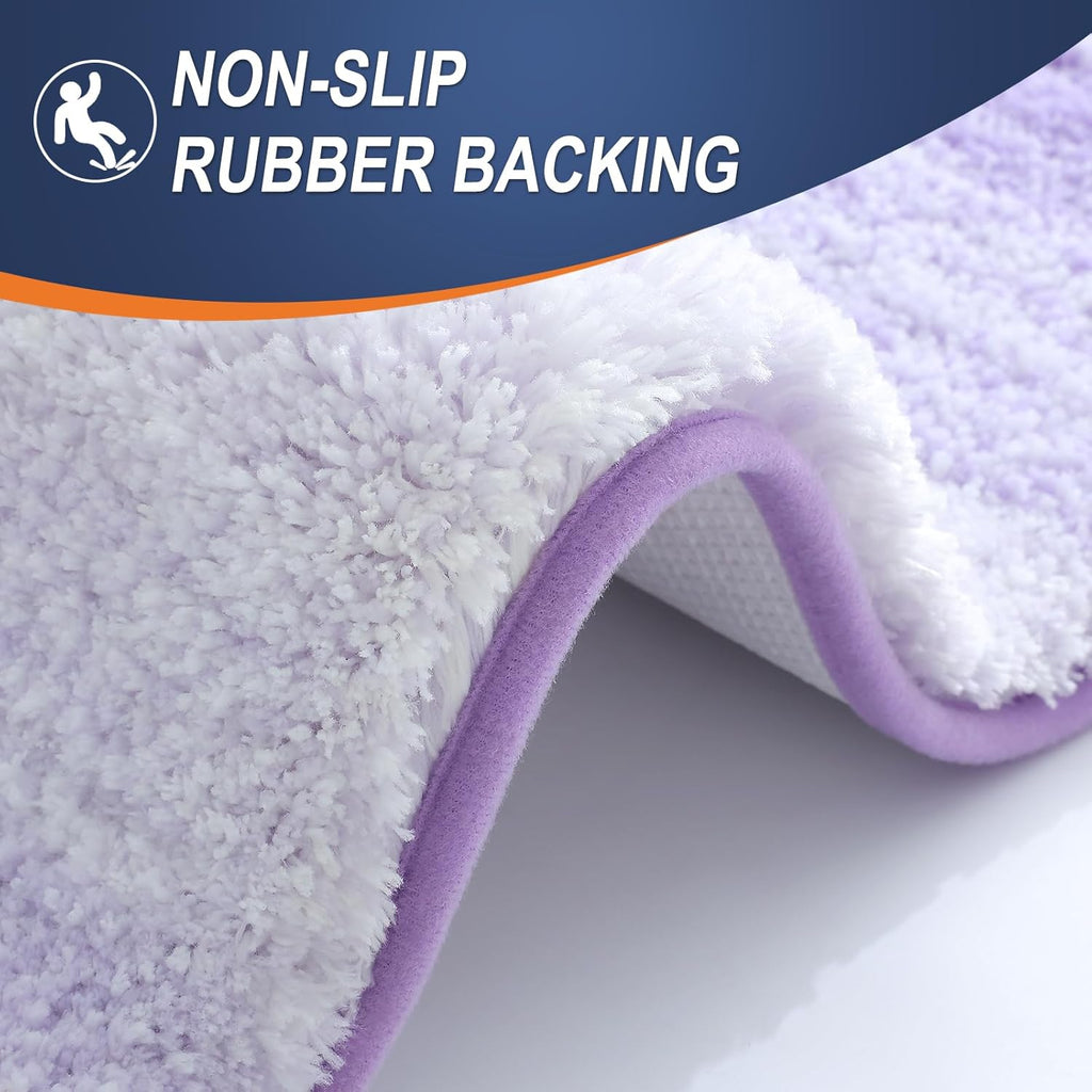 OLANLY Large Bath Rug Mat - Extra Soft Microfiber, Quick Dry & Washable | Light Purple 44x32