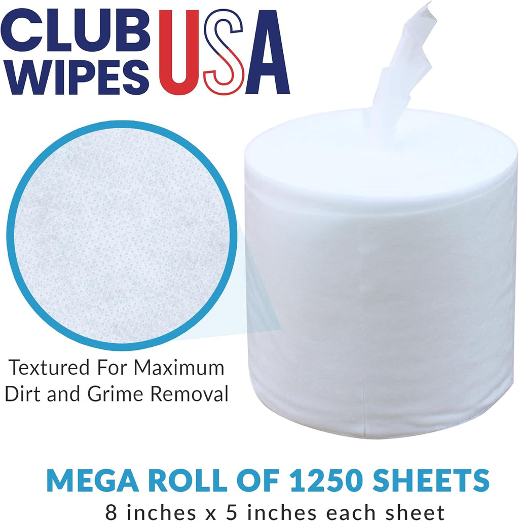 Sanitizing Wipes | 5000 Unscented Wipes - 8" x 5" | 4 Refill Mega Rolls for Dispensers - Ideal for Gyms, Restaurants, Offices