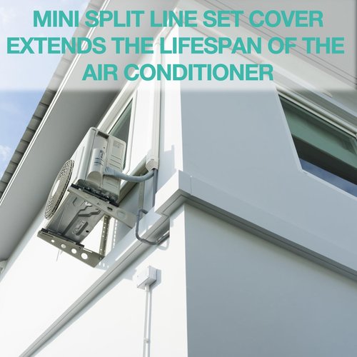 OSMOFUZE 3" W 20Ft L Mini Split Line Set Cover Kit, Air Conditioner Decorative PVC Line Cover Kit for Mini Split AC and Heat Pumps
