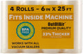 6" x 25' Rolls (Fits Inside Machine) - 4 Pack (100 feet Total) OutOfAir Pint Vacuum Sealer Rolls. Works with FoodSaver Vacuum Sealers. 33% Thicker, BPA Free, Sous Vide, Commercial Grade