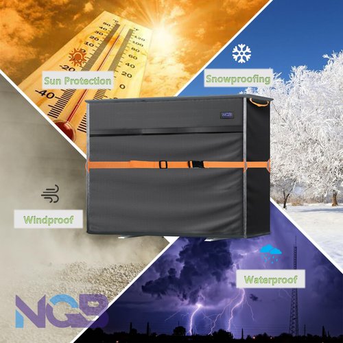 NGB Mini Split Air Conditioner Cover for Outside Units,600D Waterproof Air Conditioner Mini Split Cover,Outdoor Rectangular Air Conditioner Covers for AC Units, Fits up to 32.3" L x 13.7" W x 24" H.