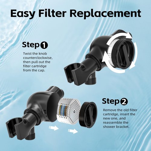 SANISANO High Pressure Filtered Shower Head with Handheld, 9 Spray Modes 4.7" Shower Head, 59" long hose, 10 Layers Filter for Hard Water, Remove Chlorine, Adjustable Bracket, Matte Black