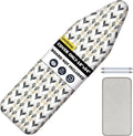 UniSimp Ironing Board Cover - Extra Thick Natural Cotton, Scorch & Stain Resistant | 18"x54" Foliage Design