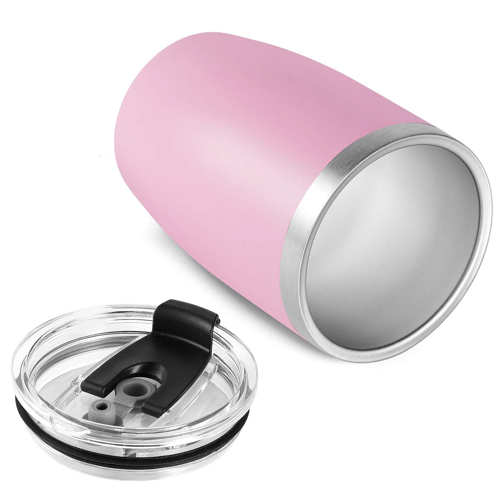 VEGOND Stainless Steel 12 oz Tumblers bulk Vacuum Insulated Double Wall Travel Tumbler with Lid and Straw Reusable Tumbler,Pink 12 pack