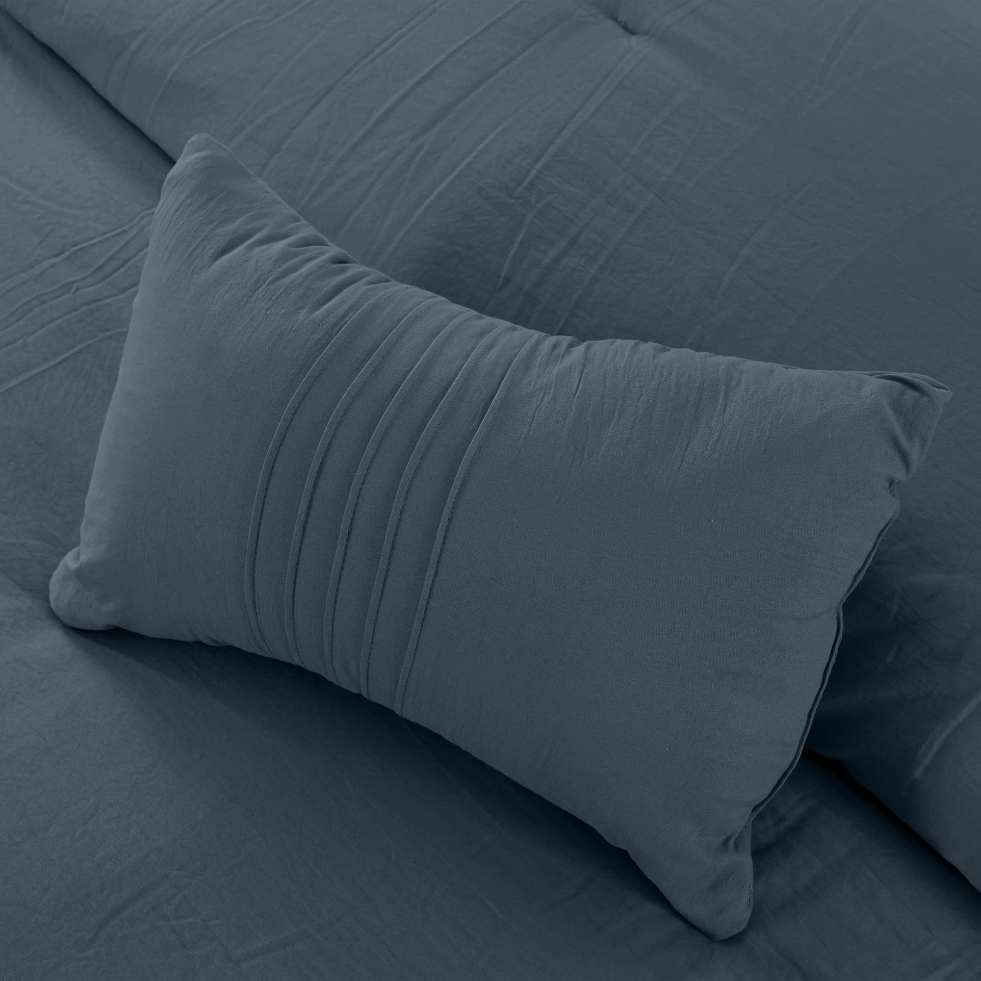 Modern Threads 4-Piece Garment-Washed Comforter Set Beck Denim Queen