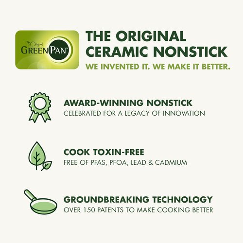GreenPan Swift 12" Ceramic Nonstick Frying Pan Skillet with Lid, PFAS & PFOA-Free Healthy Cooking, Gold Stainless Steel Handle, Versatile Cooking Essentials, Dishwasher & Oven Safe, Cream