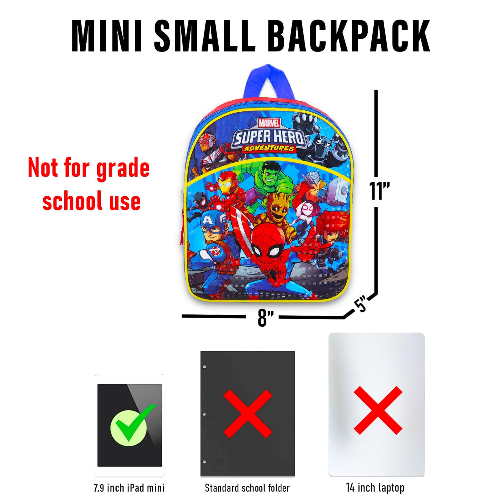 Spidey and Friends Mini Backpack for Boys - Bundle with 11" Spiderman School Bag for Toddlers Plus Button | Spidey and His Amazing Friends Small Backpack for Kids