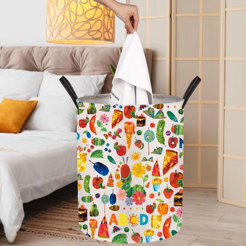 JNIAP Caterpillar Laundry Baskets Caterpillar Book Storage Basket Butterfly Teacher Gifts Caterpillar Laundry Hampers (ABCD LB)