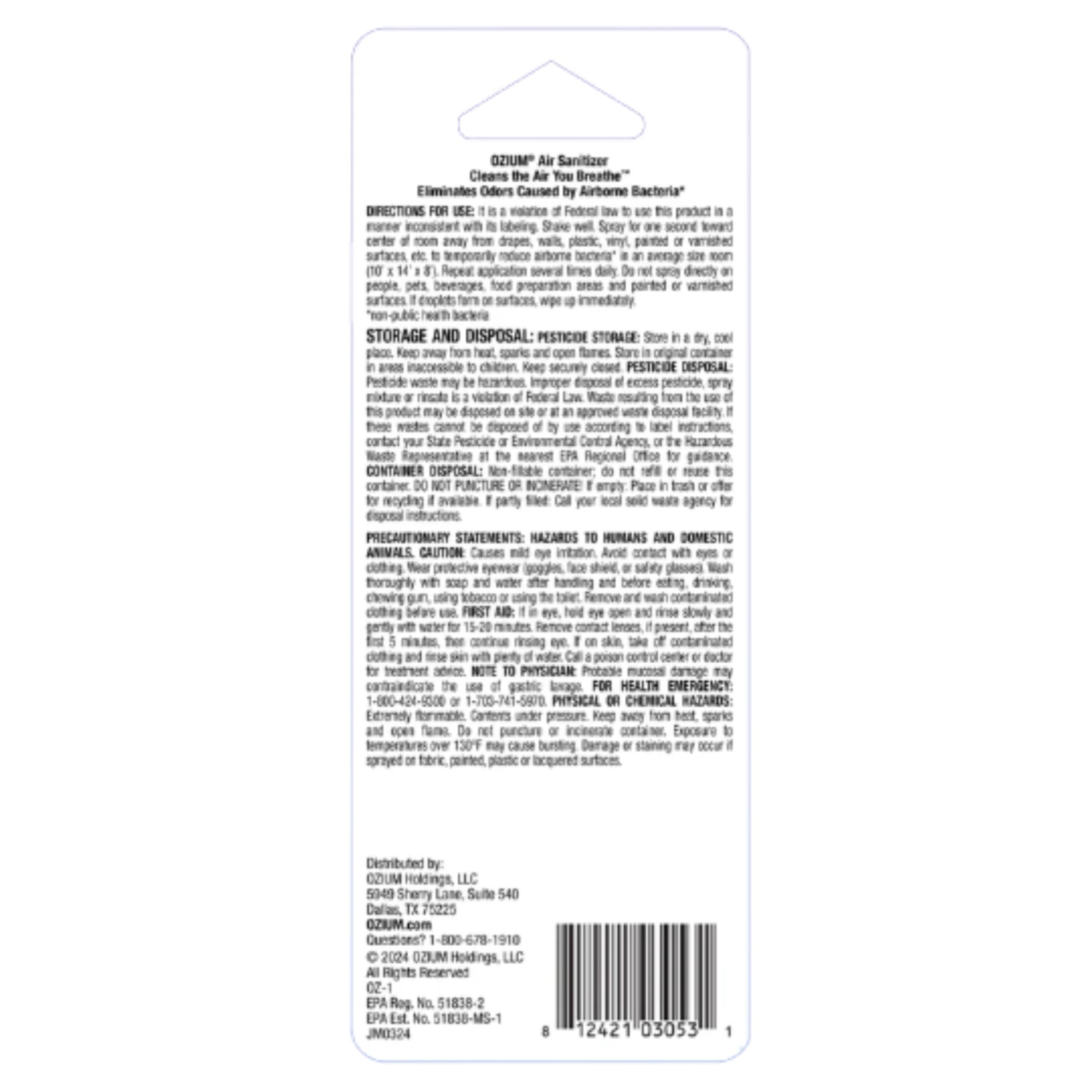 Ozium 0.8 oz. Air Sanitizer & Odor Eliminator for Homes, Cars, Offices and More, Original Scent, Pack of 4