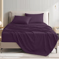 USXIBEI 4 Piece Sheet Set - Comfy Breathable & Cooling Bed Sheets Set, Soft and Wrinkle Free, Deep Pockets, Easy & Secure Fit, Hotel Luxury Bedding for Women, Men - Oeko-Tex - (Purple,Queen)