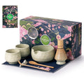 Buucup Matcha Whisk Set, 10 Pcs Matcha Set Includes Matcha Bowl, 2 Cups, Matcha Whisk and Holder, Bamboo Scoop and Spoon, Scoop Rest, Sifter and Tea Towel, Complete Matcha Kit (Mottled Green)