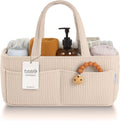 PUTSKA Baby Diaper Caddy Organizer - Stylish Nursery Storage Basket for Newborn Essentials | Corduroy Cream
