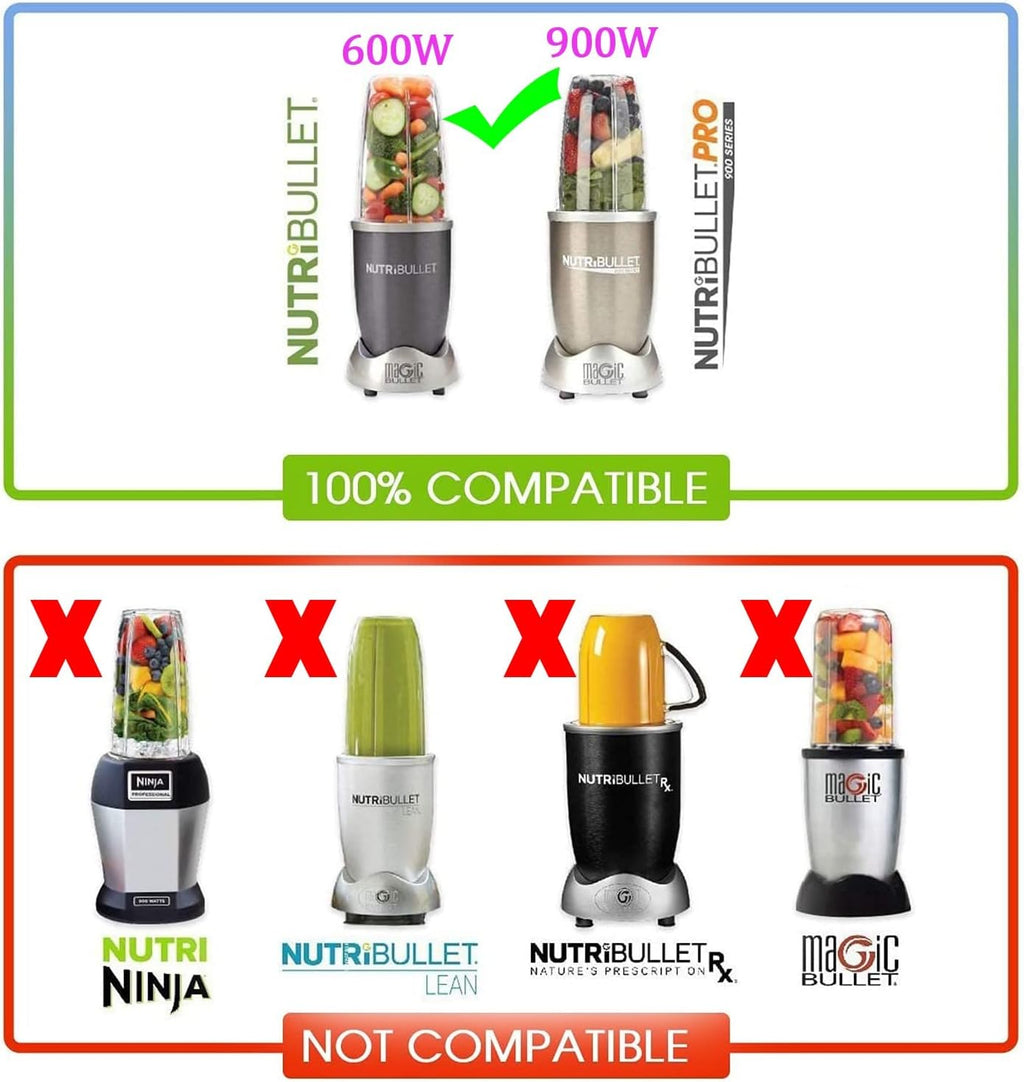 NutriBullet 32oz Blender Cups & Blade Set - 5 Replacement Parts for 600W/900W Blenders