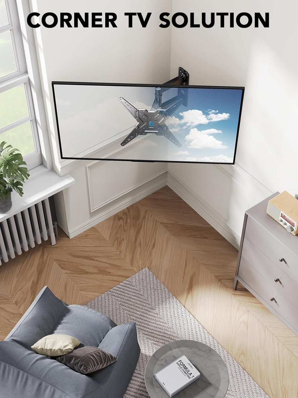 Pipishell Full Motion TV Wall Mount - Swivel, Tilt & Extension for 26-60 Inch TVs | Holds Up to 77 lbs