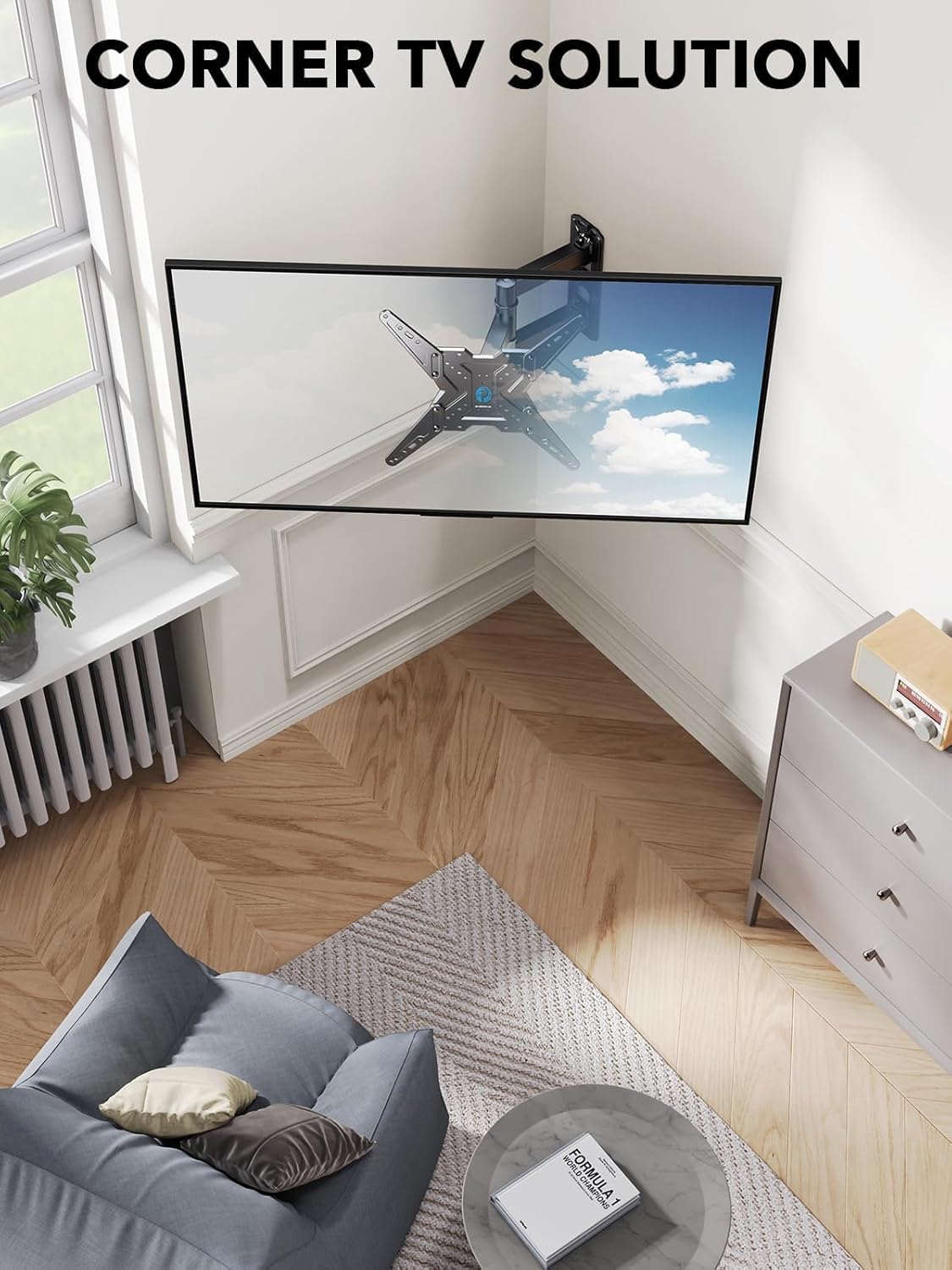 Pipishell Full Motion TV Wall Mount - Swivel, Tilt & Extension for 26-60 Inch TVs | Holds Up to 77 lbs
