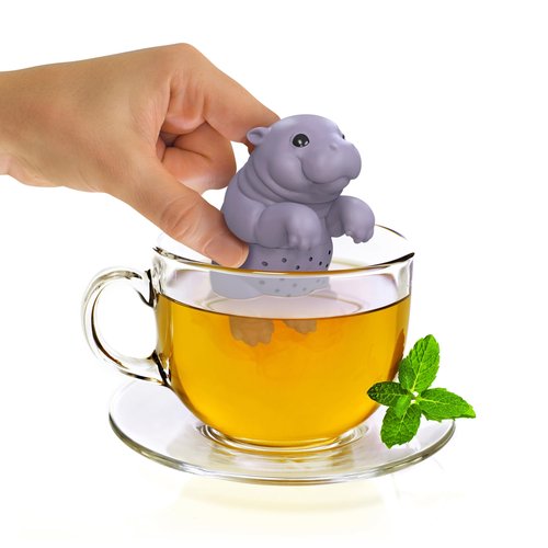 Genuine Fred SIP'OPOTAMUS Baby Hippo Tea Infuser – Moo Deng Inspired Design - Loose Leaf Tea Strainer - BPA-Free Silicone - Dishwasher Safe - Cute and Functional Gift
