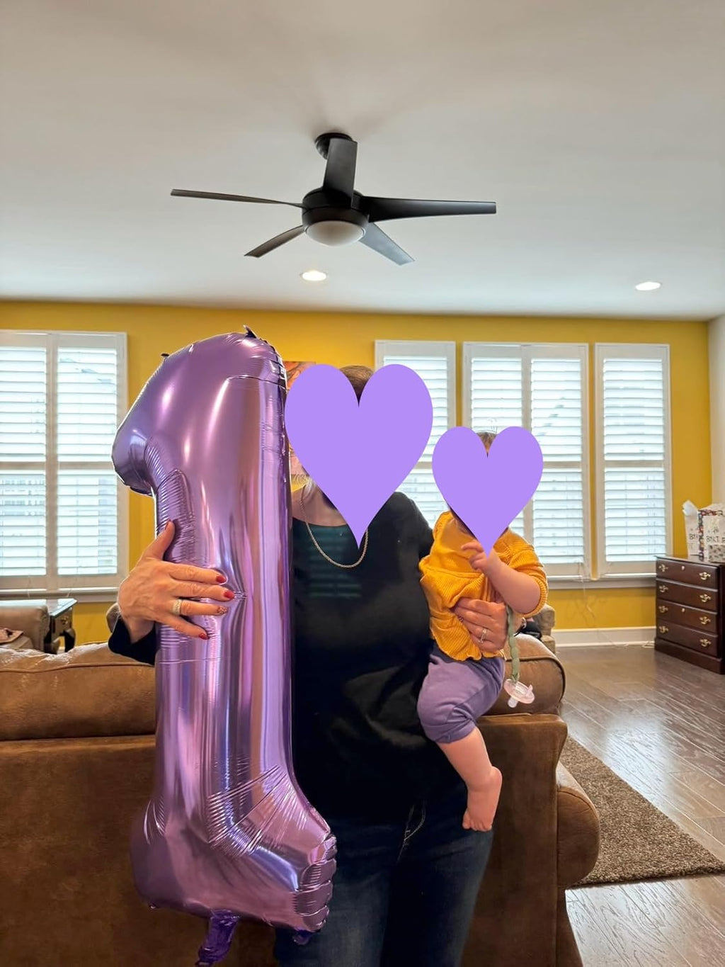 Number Balloons - 40 Inch Purple Balloons for 1st Birthday | Perfect for Baby Showers & Photo Shoots